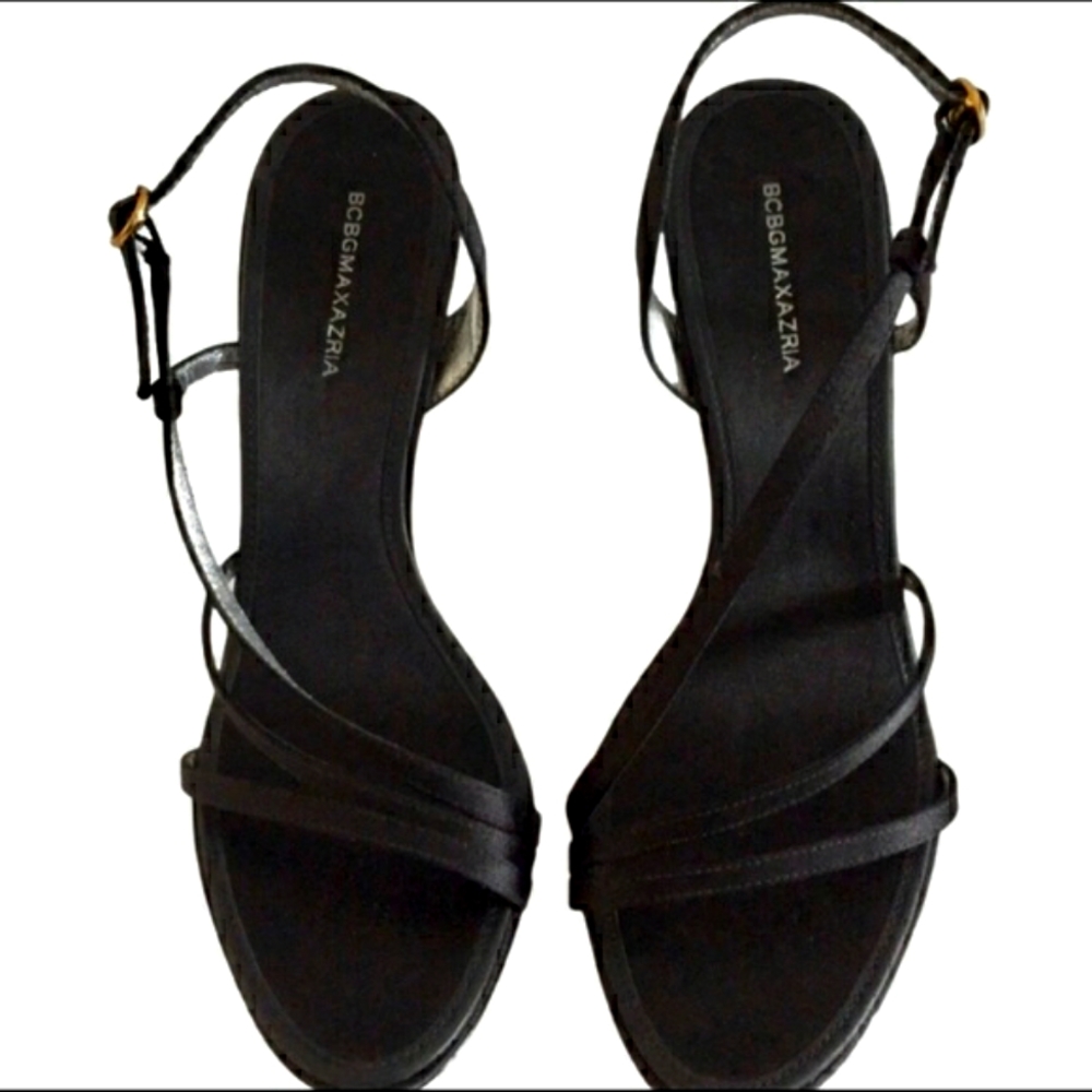 💋BCBGMaxAria strappy satin heels 6/36 - Picture 2 of 7